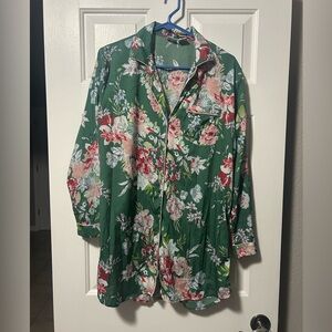 Green floral night shirt